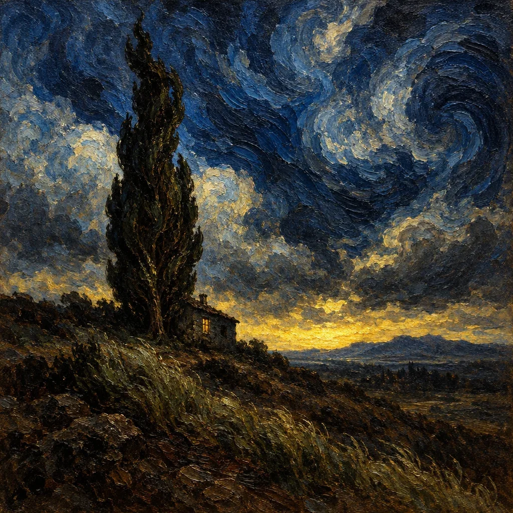 Van Gogh and Goya paired-muse image-making · A careful study of hands
