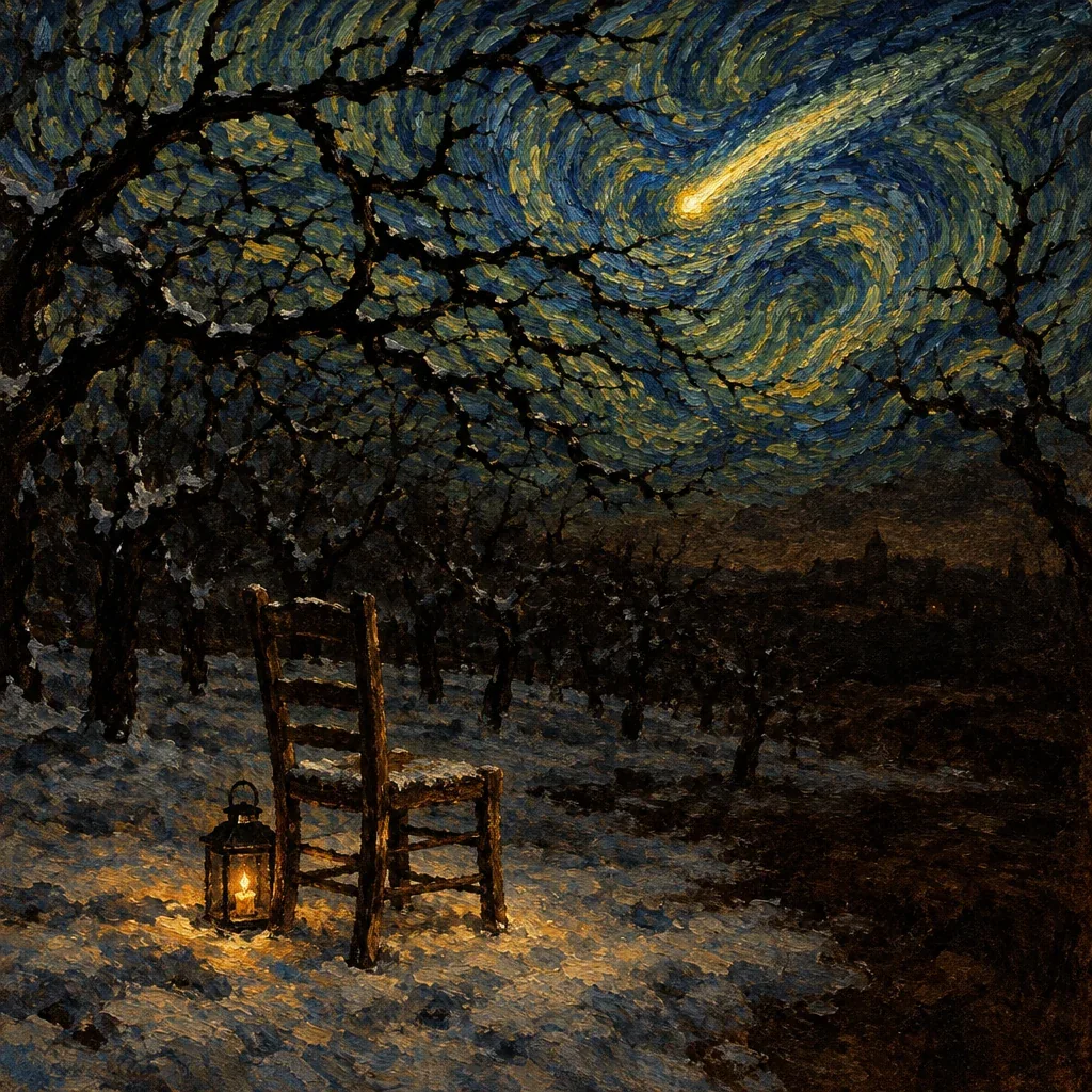 Van Gogh and Goya paired-muse image-making · A witness in the dark